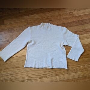 St. John Cropped sweater Size woman Large Ivory Quiet Luxury